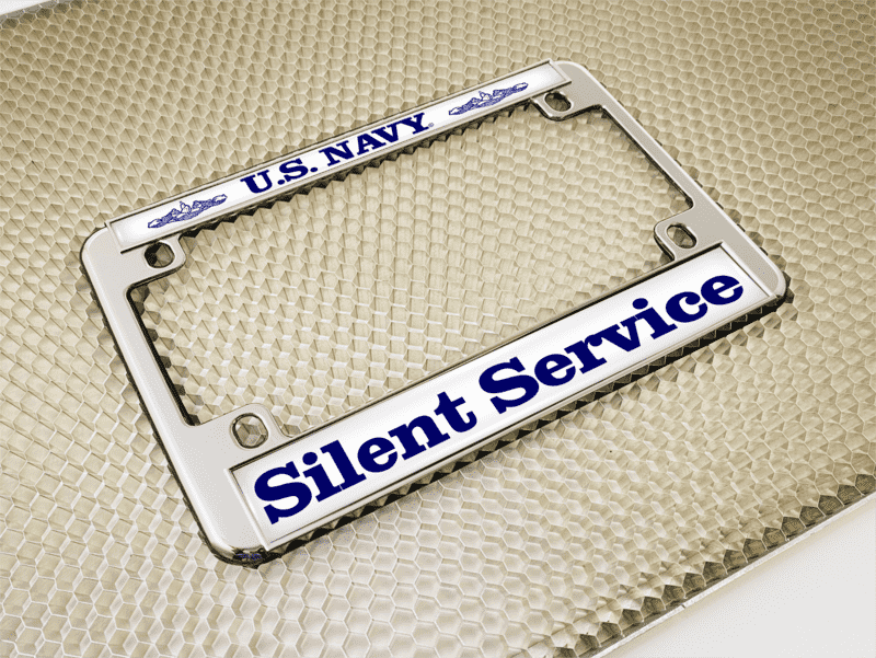 U.S. Navy Silent Service - Motorcycle Metal License Plate Frame